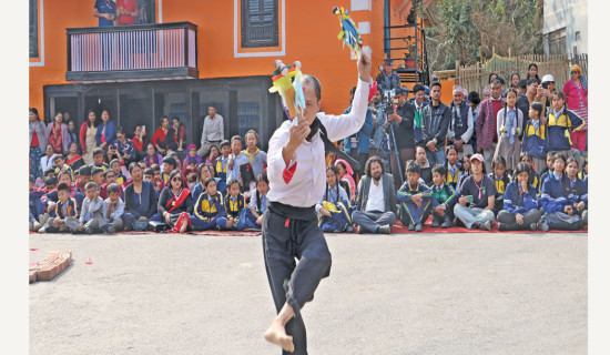 International theatre artists performing in Dhankuta