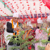 Tourists enjoy motorboat at Chitwan