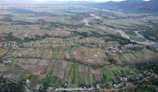 View of Ghusra village and Babai River