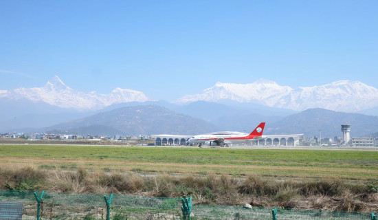 Sichuan Airlines plane from Chengdu, China lands at Pokhara