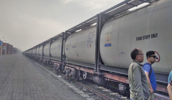 Tank containers carrying raw oil arrive in Birgunj Dry Port