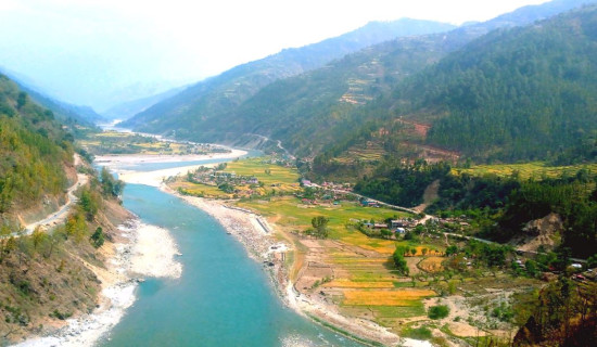 A view of Sani Bheri River and Chinabagar