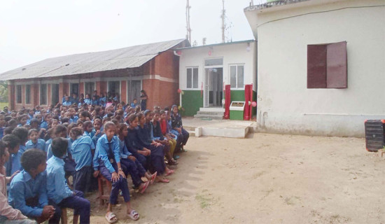 Nepali Army constructs four-room girls' toilet in Mahottari school