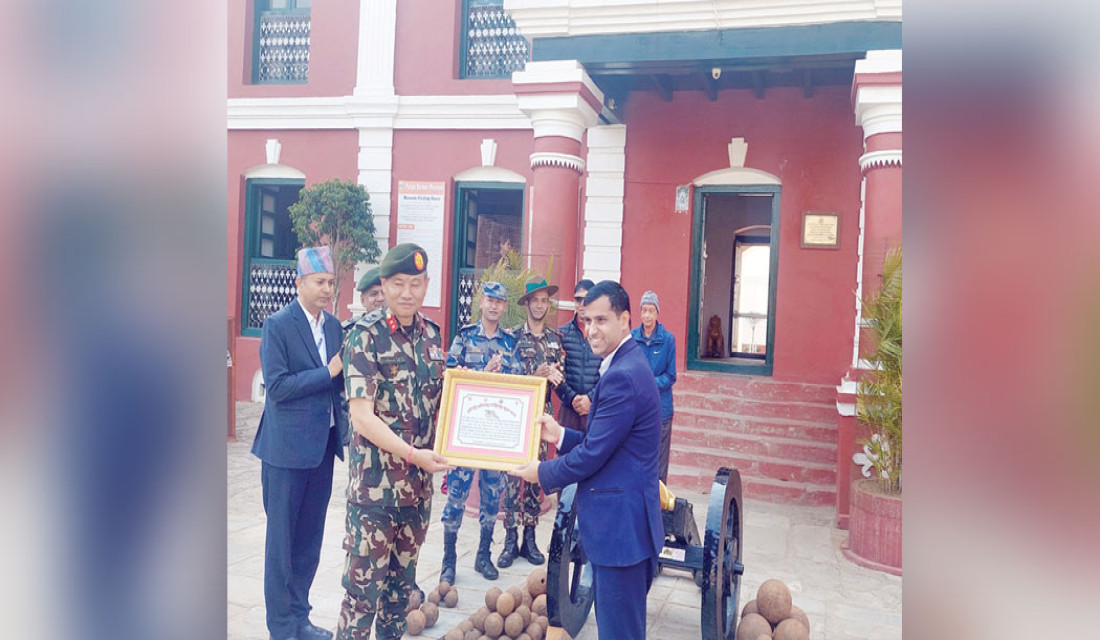 Historic cannonballs handed over to Palpa Durbar Museum