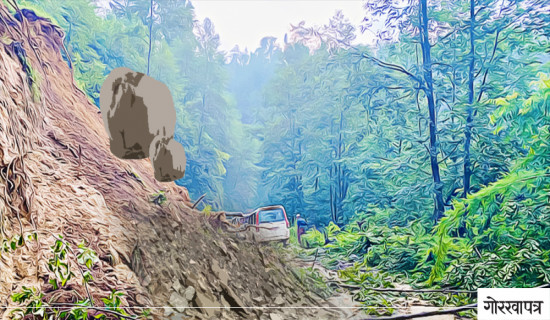 Landslide obstructs Prithvi highway