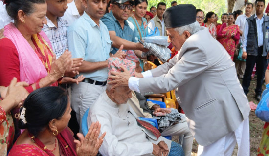 President Paudel honours nine senior citizens