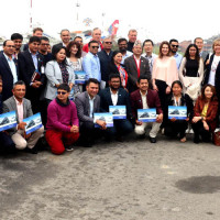 Delegates offered a taste of Ilam tea at Sagarmatha Sambaad