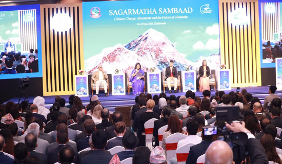 Delegates offered a taste of Ilam tea at Sagarmatha Sambaad