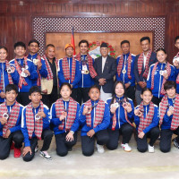 Delegates offered a taste of Ilam tea at Sagarmatha Sambaad