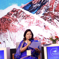 Delegates offered a taste of Ilam tea at Sagarmatha Sambaad