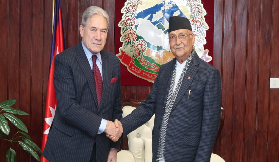 New Zealand's DPM Peters pays courtesy call on PM Oli