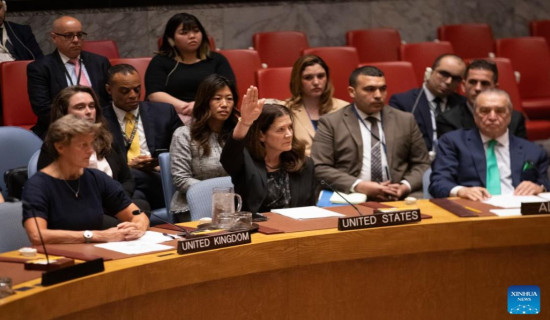 U.S. vetoes UN Security Council draft resolution demanding immediate Gaza ceasefire