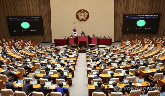 S. Korean NA passes bills on special probes into ex-President Yoon, wife
