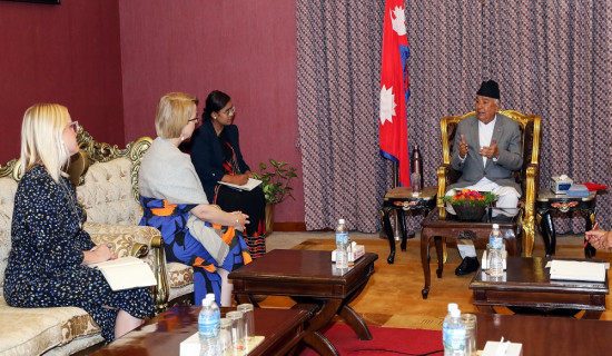 Ambassador of Finland to Nepal  Heikka pays farewell call on President Paudel
