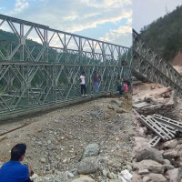 Century-old suspension bridge on verge of collapse