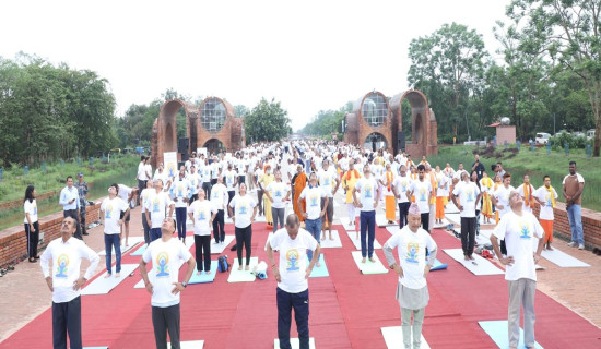International Yoga Day celebrated in Lumbini