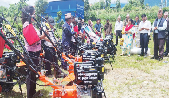 Agricultural tools distributed to farmers