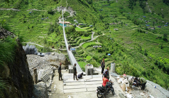 Suspension bridge constructed