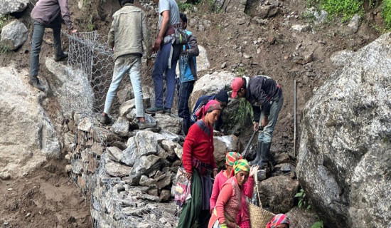 Chhangru foot trail construction making speedy headway