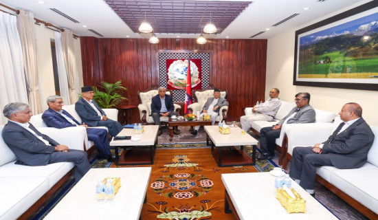 Top leaders of ruling alliance including PM Oli hold meeting