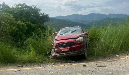 Four injured in bus-car collision on Kaligandaki Corridor