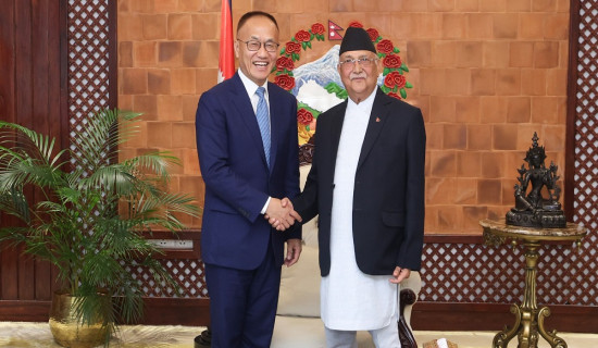 Courtesy meeting between PM Oli and Chairman of China International Development Cooperation Agency