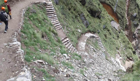 Trekking trail built on the route to Dhaulagiri Base Camp