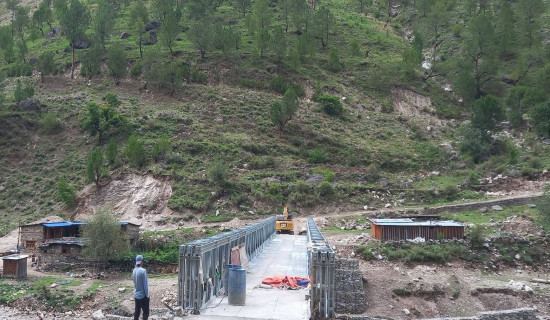 Two Bailey bridges constructed in Humla, connecting with Karnali Corridor