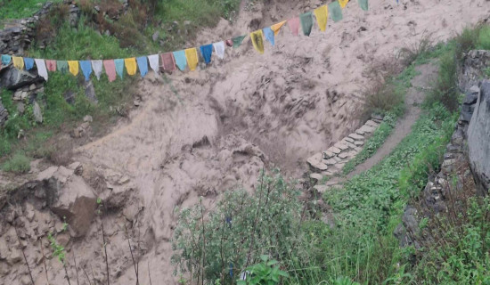 Another landslide sparks  fear in Til village of Limi