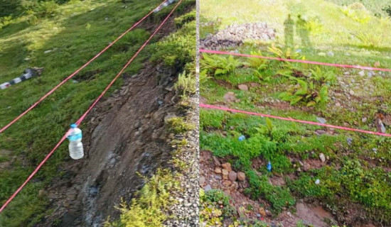 Over 25 households at landslide risk in Jethal of Sindhupalchok
