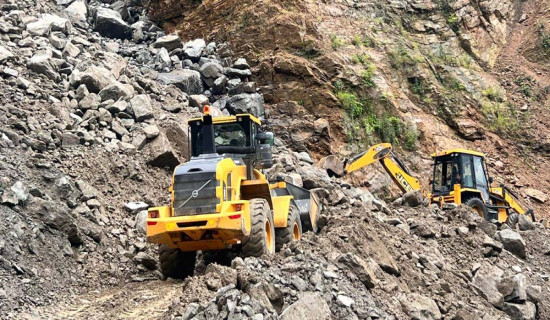 Landslide obstructs Kalikot section along Karnali Highway