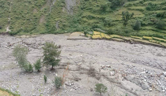 Floods sweep away five houses in Humla