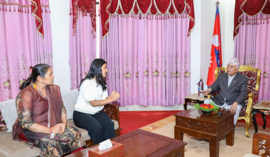 Family of Bipin Joshi meets President Paudel