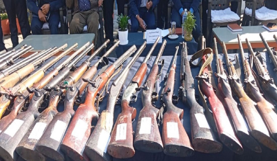 Lamjung DAO confiscates unrenewed firearms