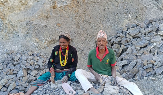 Gulmi farmers plant paddy in dry land in lack of rain