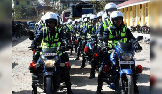 Police along with drone mobilized in Karnali for public security during festival period