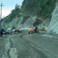 Vehicles stopped along BP Highway