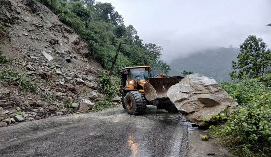 Technical team identifies 16 locations on Nagdhunga-Muglin road at high risk of landslides