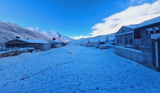 Unusual snowfall in Khumbu in first week of October
