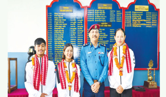 Nepal Police honours Karate Champion Arika Gurung