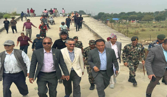 Minister Ghising inspects flood-affected areas in Jhapa