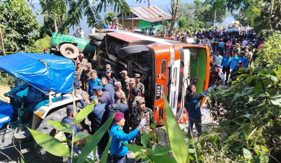Two dead, six injured in Dhankuta bus accident