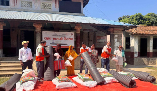 Relief items distributed to flood victims