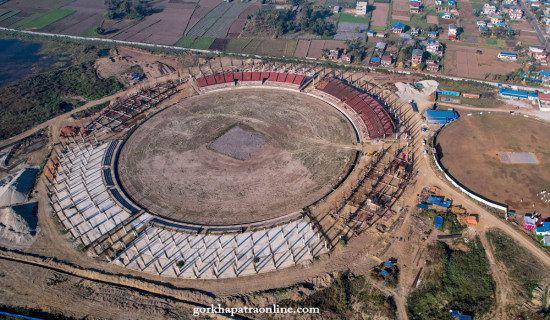Construction progress at Gautam Buddha International Cricket Stadium is currently at 40%