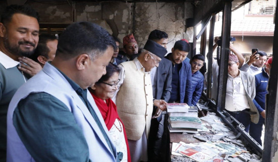 UML Chair Oli inspects his residence in Balkot