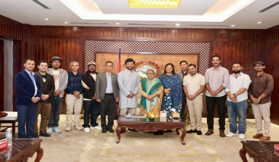 Artists encourage PM Karki to steadfastly pursue good governance, ensure timely elections