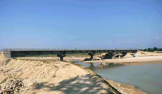 Construction of Doda River Bridge, 90 percent compete