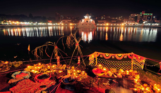 Nepal-India common Chhath ghat constructed at Bagahi