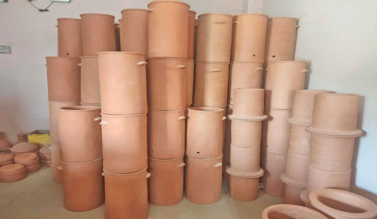 Earning a living by making clay water filters