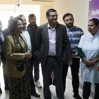 President Paudel performs Chhath puja